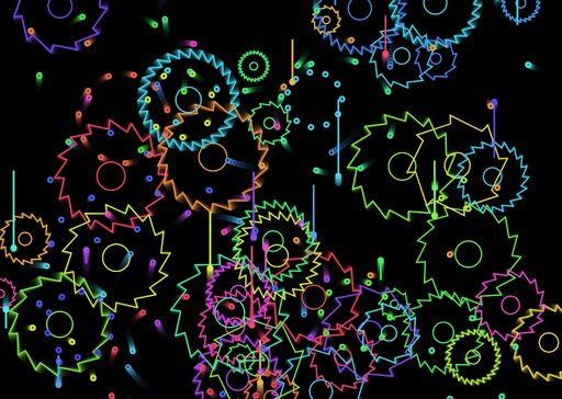 Generative Mechanical Symphony-Hyper-Complex Mechanism Animation Engine